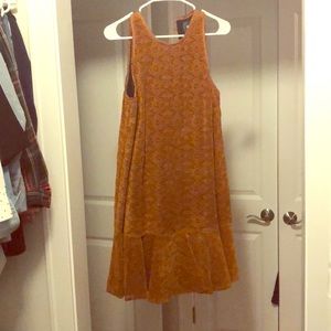 Anthropologie suede cocktail dress.